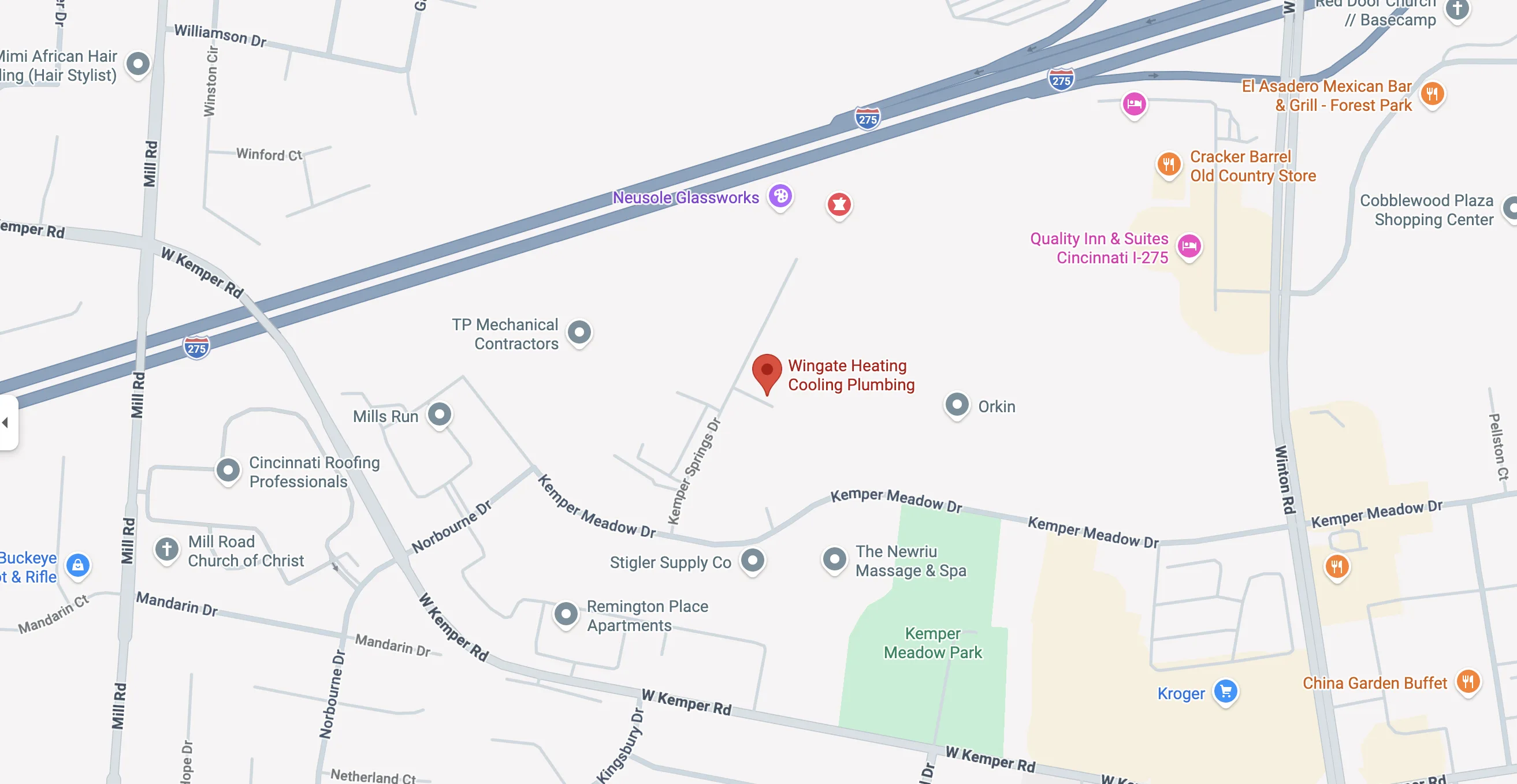 Map of 11860 Kemper Springs Dr, Cincinnati, OH